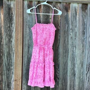 Pink ruffle dress. Size S